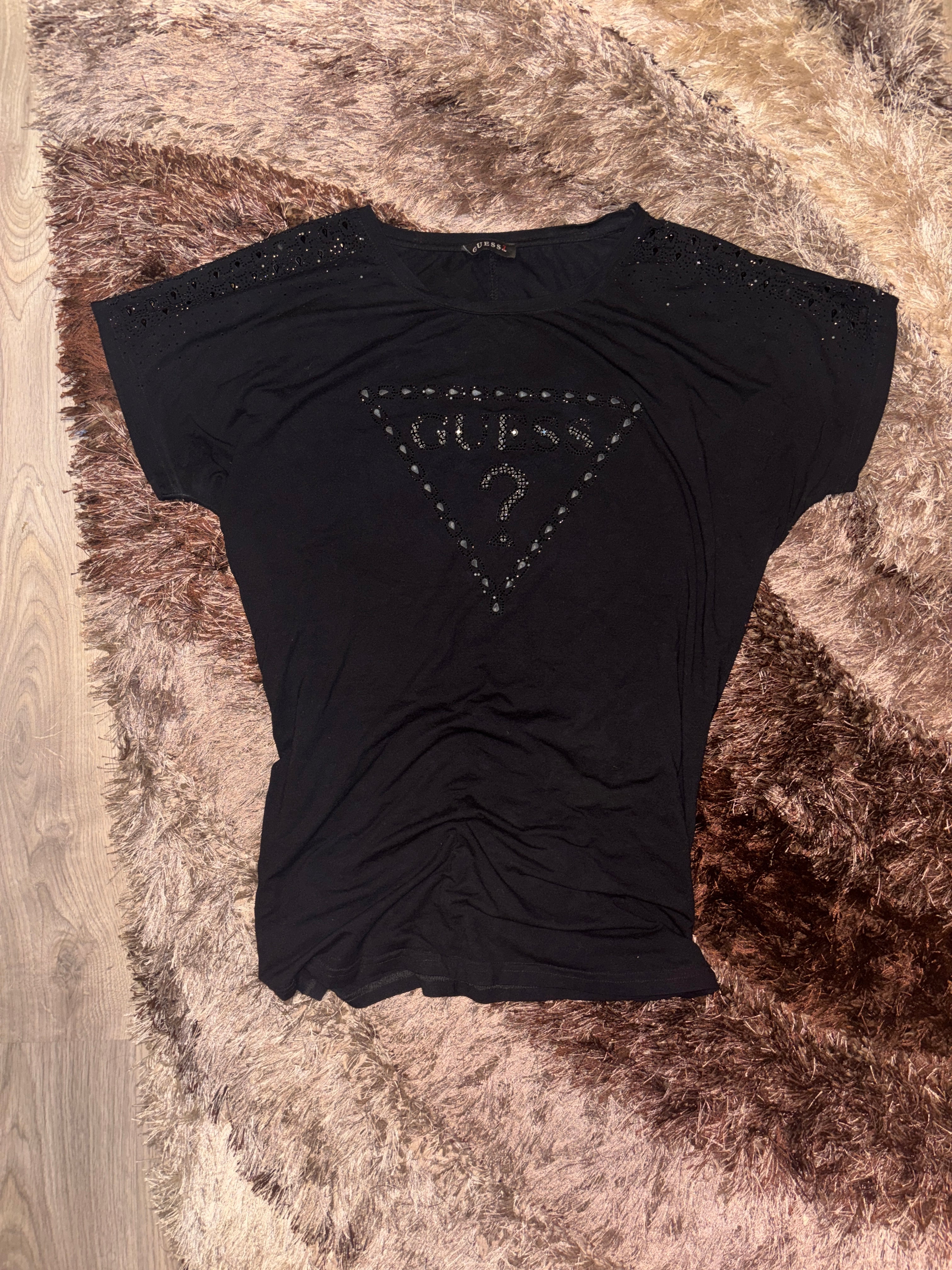 Guess rhinestone logo t-shirt